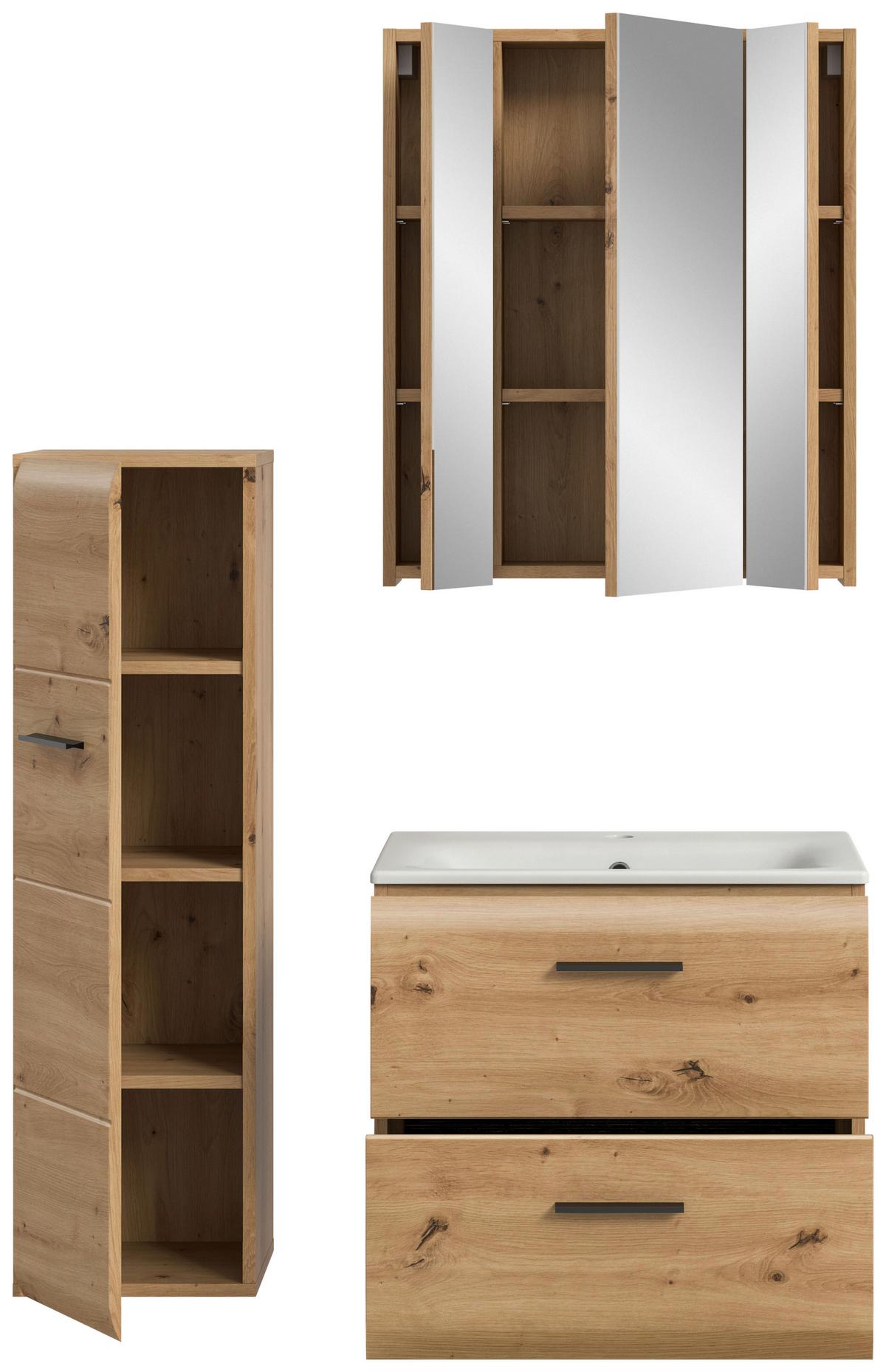 BADEZIMMER ICE - Weiss/Schwarz, Basics, Keramik/Holzwerkstoff (90cm) - MID.YOU