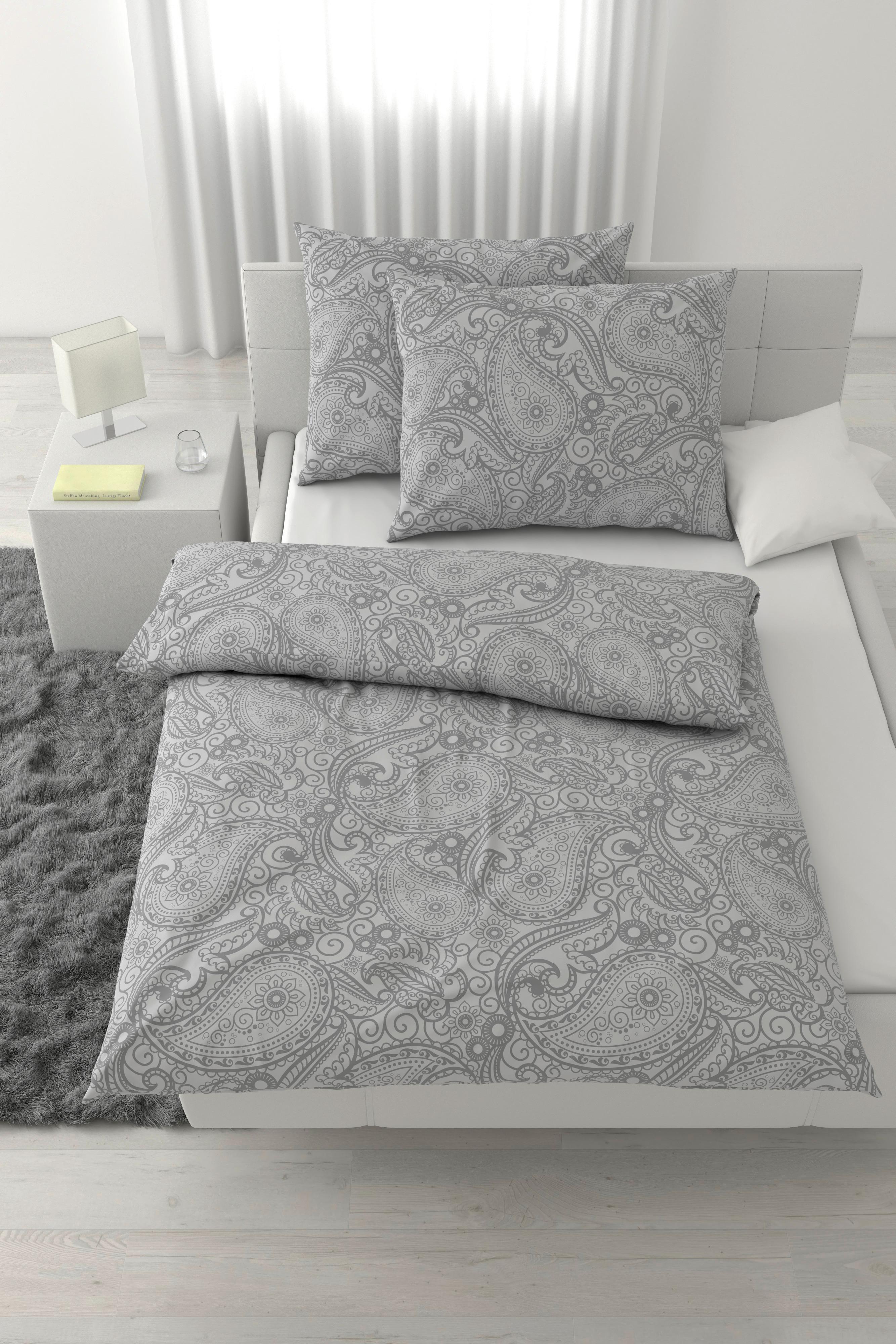 Lenjerie de pat Paisley cca. 200x220/2x50x70 cm - gri, textil (200/220cm) - Mömax