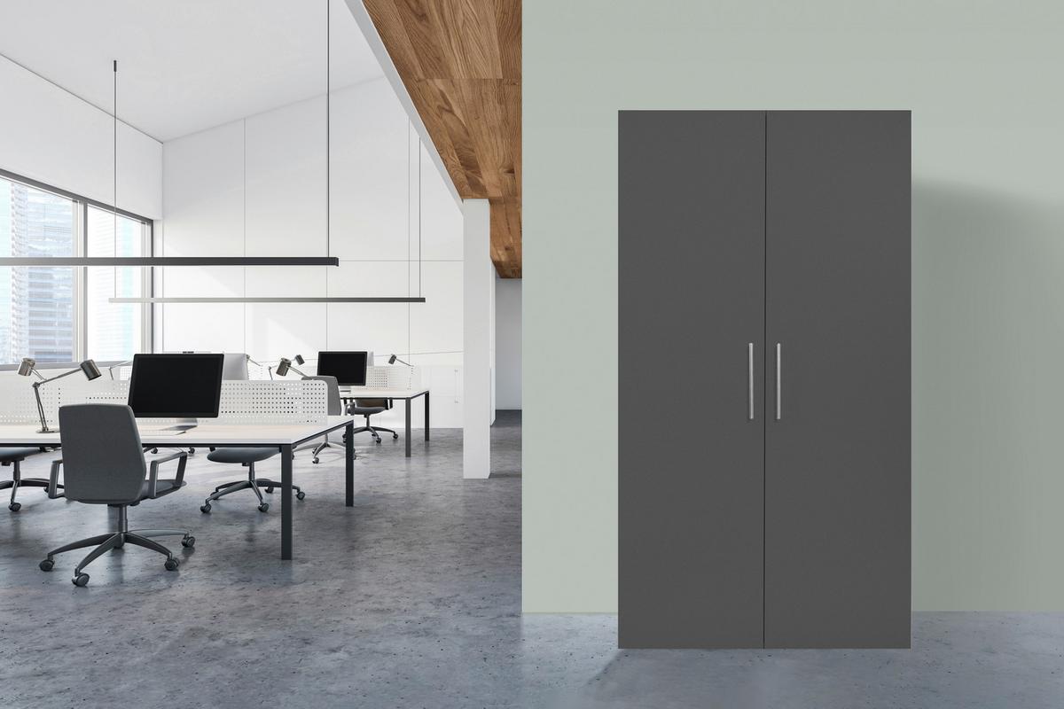 Schrankküche Grau Kühlschrank + Kochfeld B: ca. 104 cm - Edelstahlfarben/Eichefarben, KONVENTIONELL, Holzwerkstoff/Metall (104/193/67cm) - Respekta