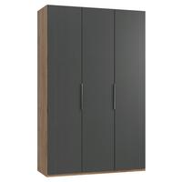 Drehtütenschrank Level 36A ca. 150x236x58cm Graphitfarben - Chromfarben/Eichefarben, MODERN, Holzwerkstoff (150/236/58cm) - MID.YOU