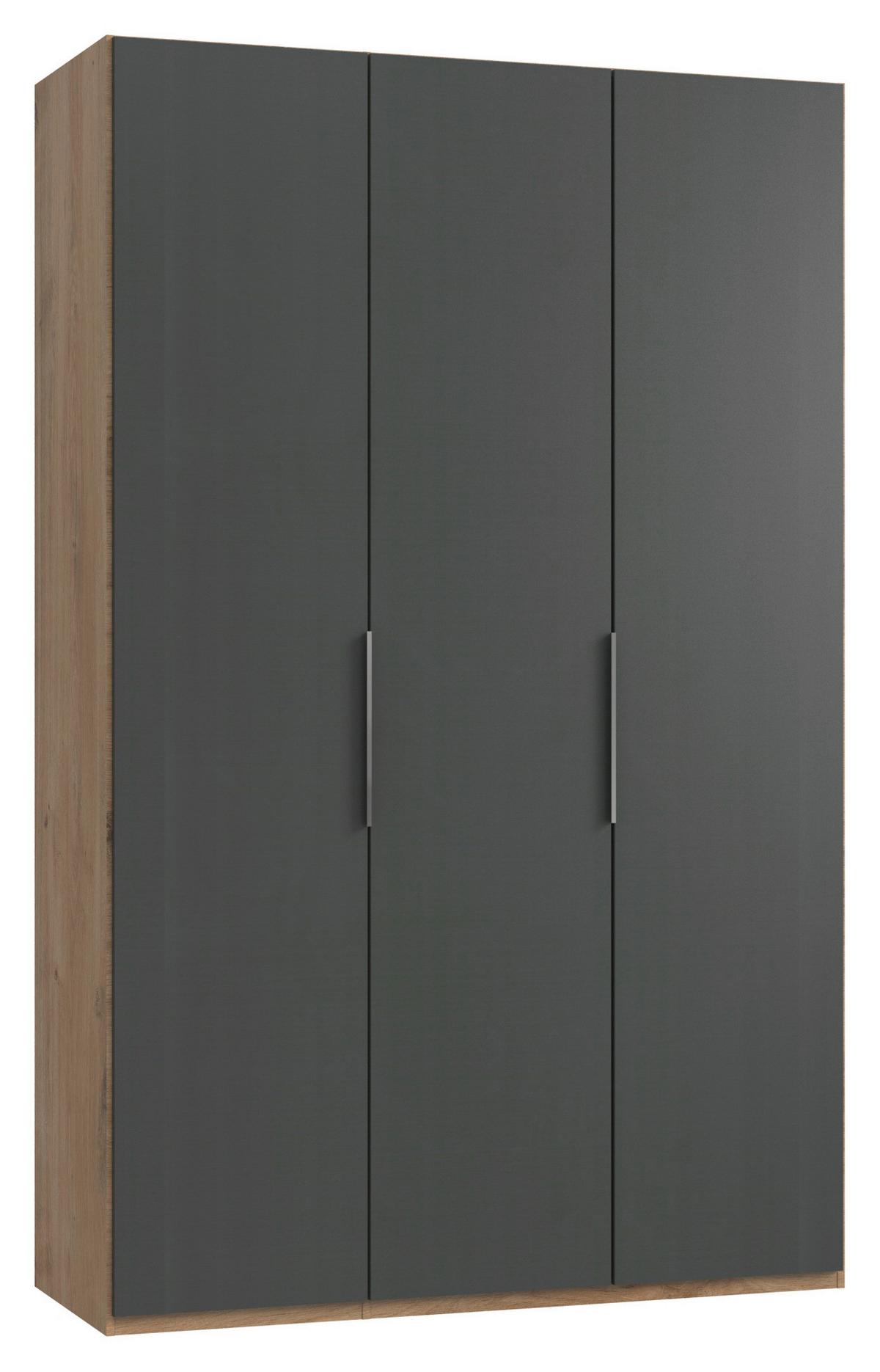 Drehtütenschrank Level 36A ca. 150x236x58cm Graphitfarben - Chromfarben/Eichefarben, MODERN, Holzwerkstoff (150/236/58cm) - MID.YOU