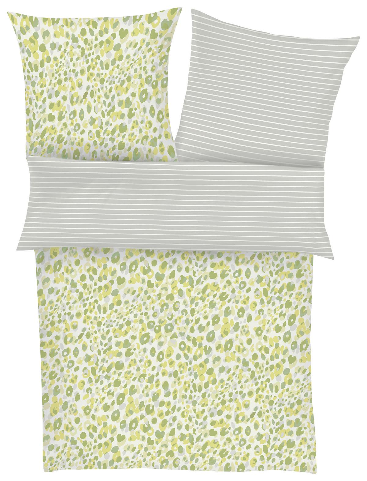 Bettwäsche s´Oliver in Grau/Grün ca. 135x200cm - Olivgrün/Grau, MODERN, Textil (135/200cm) - S. Oliver