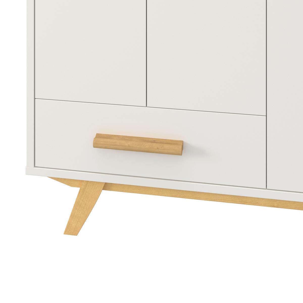 Drehtürenschrank Milan Weiß ca. 90x180x40 cm - Ecru/Weiss, Modern, Holz/Holzwerkstoff (90/180/40cm) - Bessagi Home