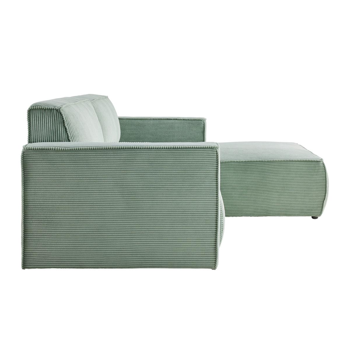 Wohnlandschaft Loft in Grün - Schwarz/Hellgrün, MODERN, Kunststoff/Textil (265/75/172cm) - Mömax