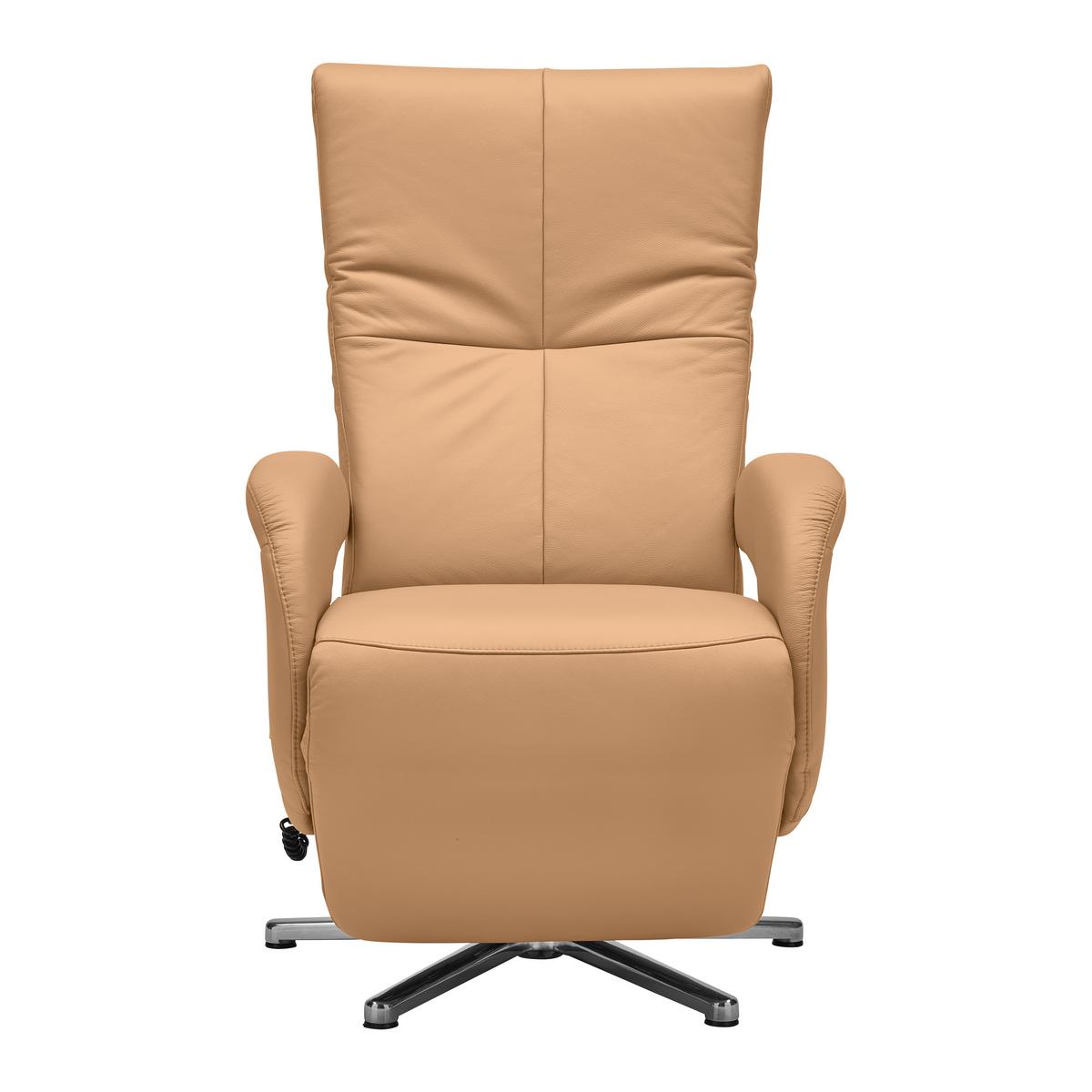 Relaxsessel Sitting 2 Fango - Chromfarben/Fango, MODERN, Leder (70/111/80cm) - Premium Living
