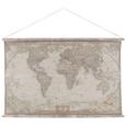 Wanddeko World-map in Natur - Naturfarben, LIFESTYLE, Holz/Textil (154/100/2,5cm) - MÖMAX modern living