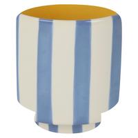 Vase Agi Weiß/Hellblau/Hellgelb - Hellgelb/Weiß, Keramik (15,2/16,2/15,2cm) - Mömax