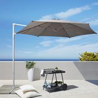 Ampelschirm Agostino In Grau - Grau, Modern, Textil/Metall (300/250/300cm) - Mömax