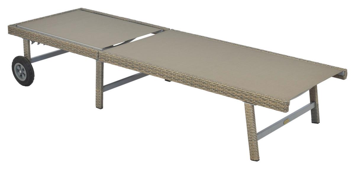 Vrtni Ležalnik Navarra - siva/bež, Moderno, kovina/umetna masa (202/35/65cm) - Gardenson
