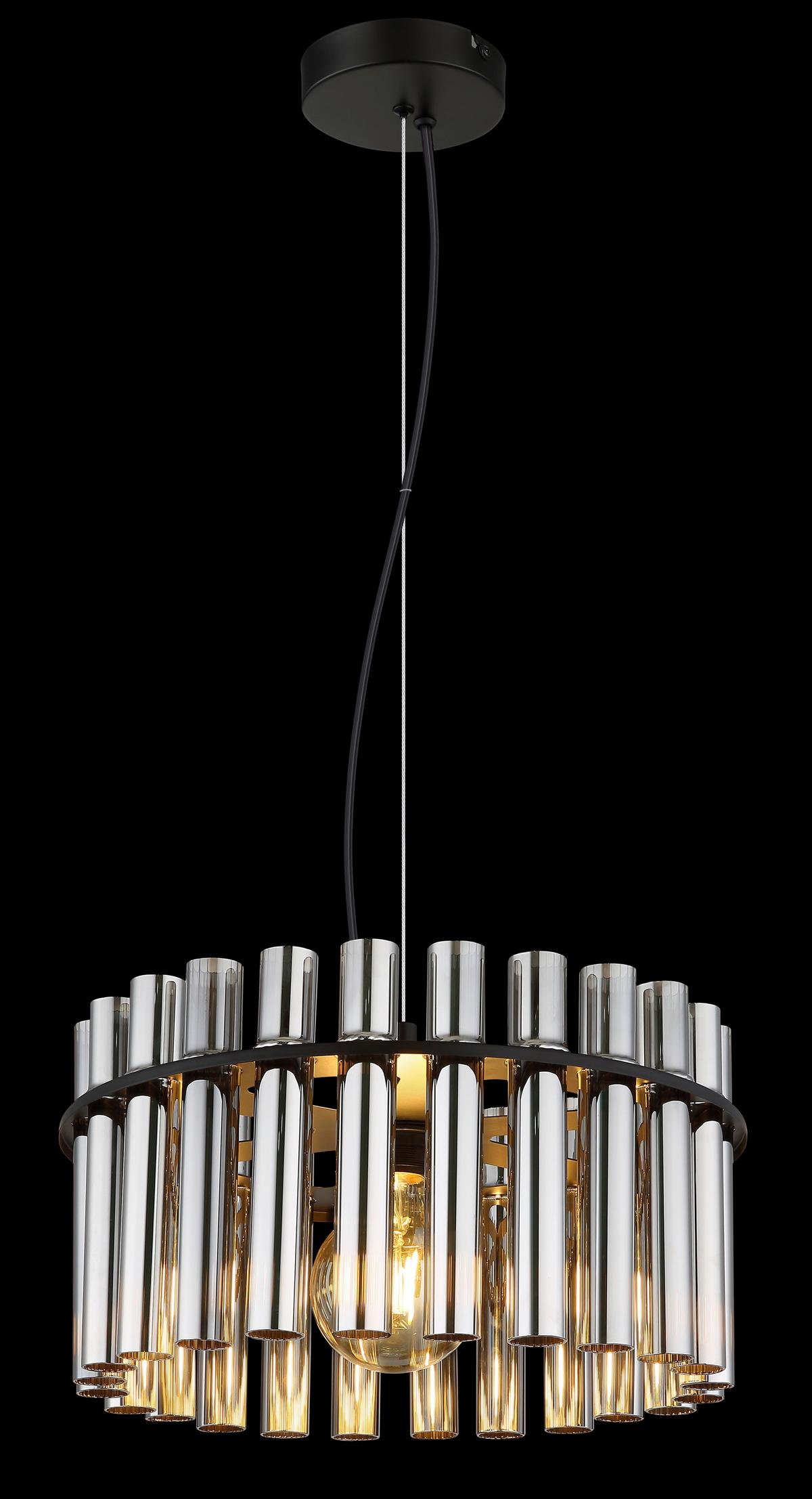 Viseća Svjetiljka Gorley Ii - siva/crna, Design, staklo/metal (38/120cm) - Globo