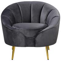 Fotelj Stella, Temno Siva - temno siva/barve medenine, Design, kovina/tekstil (87/76/82cm) - Livetastic