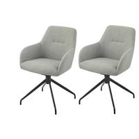 ARMLEHNSTUHL-SET TRIEST S 2ER-SET - Schwarz/Mintgrün, MODERN, Textil/Metall (56/83/60cm) - MID.YOU