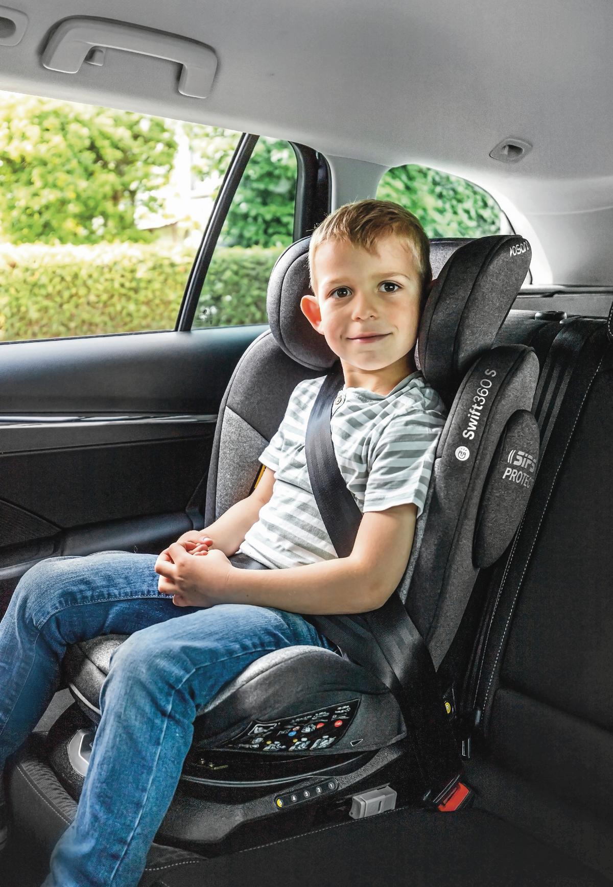 FOTELIK SAMOCHODOWY OBROTOWY SWIFT360S - czarny, Basics, tworzywo sztuczne/tkanina (44/60/50cm) - Osann