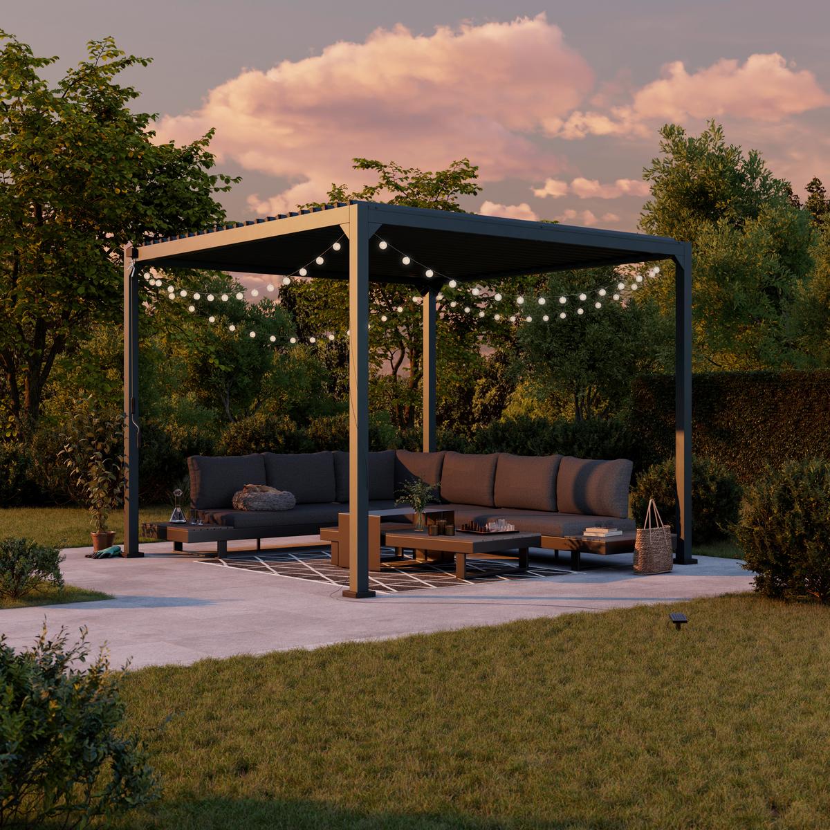 Paviljon Sunny - antracit, Moderno, kovina (300/227/300cm) - Mömax