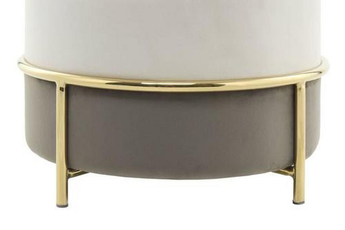 Hocker 7pjlj-Cre - Goldfarben/Creme, Basics, Holzwerkstoff/Textil (48,5/46/48,5cm) - Kayoom