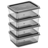 Ételtároló Készlet Blacky - 4 - fekete/szürke, Modern, műanyag (10cm) - Premium Living