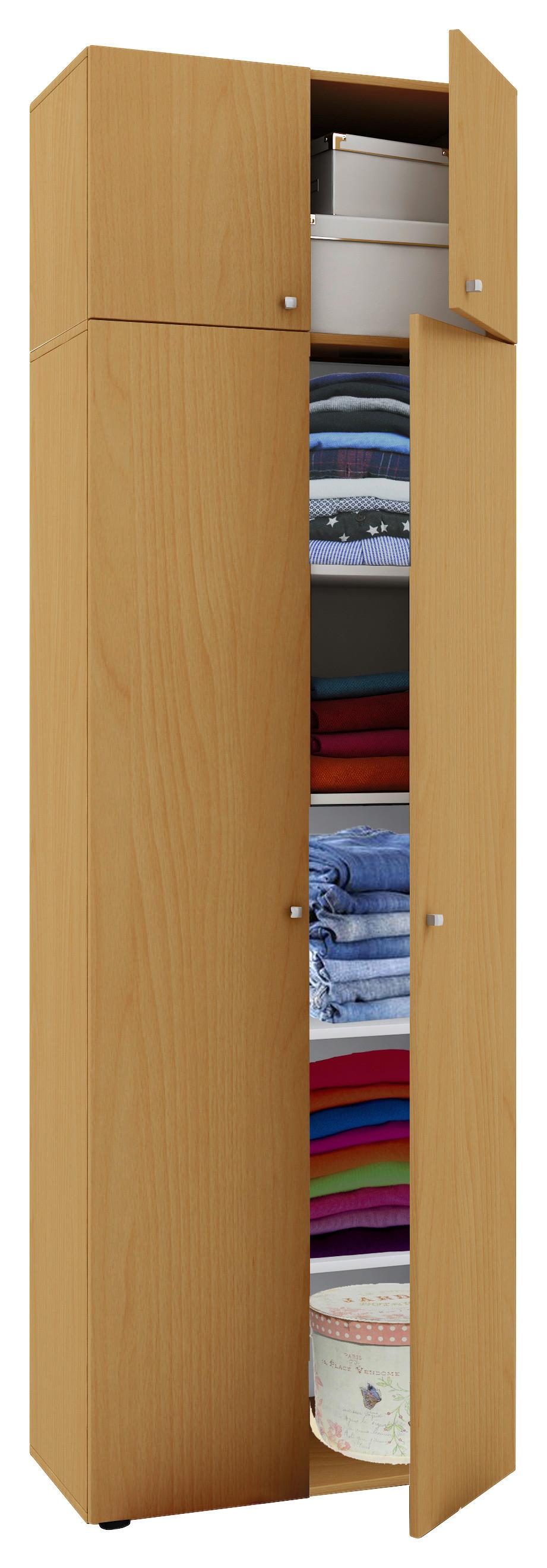 Mehrzweckschrank Vandol I Buchefarben 5-Fächer - Buchefarben/Silberfarben, MODERN, Holzwerkstoff/Kunststoff (70/218/39cm) - MID.YOU