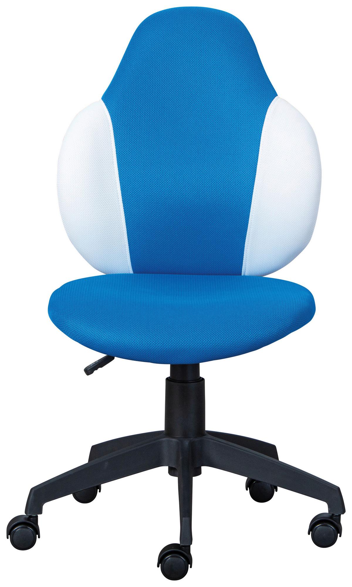 Jugenddrehstuhl Jessi Blau - Blau/Schwarz, Basics, Kunststoff/Textil (52/94(103)/56cm) - MID.YOU