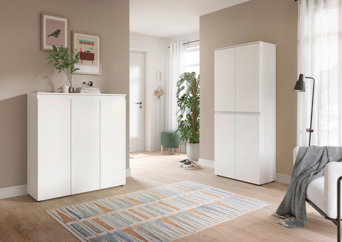 Garderobenschrank Scarpa Weiß - Schwarz/Weiß, Design, Holzwerkstoff/Kunststoff (190/175/37cm) - Livetastic