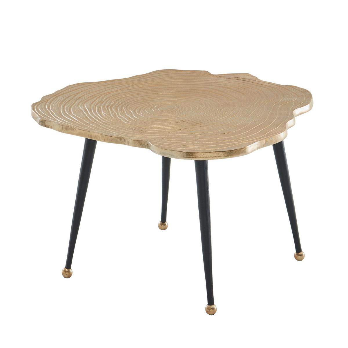 Klubska Miza Wohnling - zlate barve/črna, Design, kovina (64/64/37cm) - MID.YOU