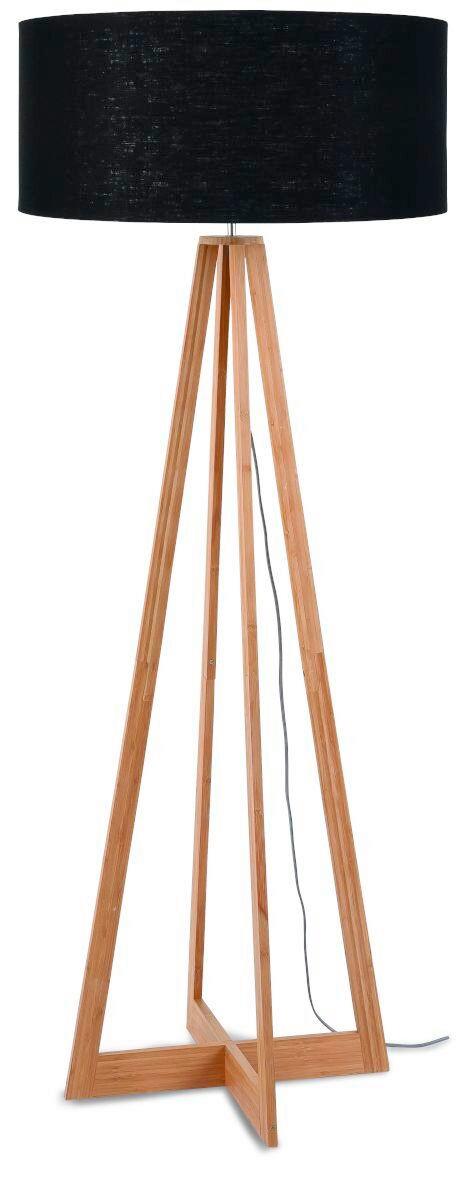 Stoječa Svetilka Everest, Črna, Bambus - črna/naravne barve, Trend (60/158cm) - Good & Mojo