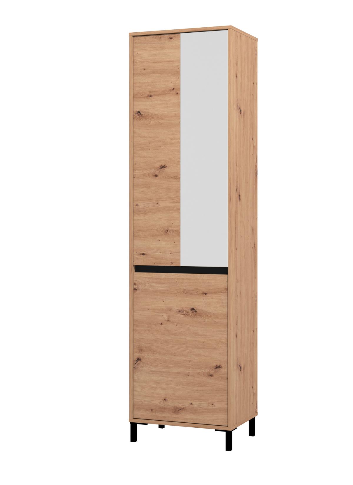 Előszobaszekrény Arran - fekete/Artisan tölgy, Modern, faalapú anyag (54,5/40/205,5cm) - Xora