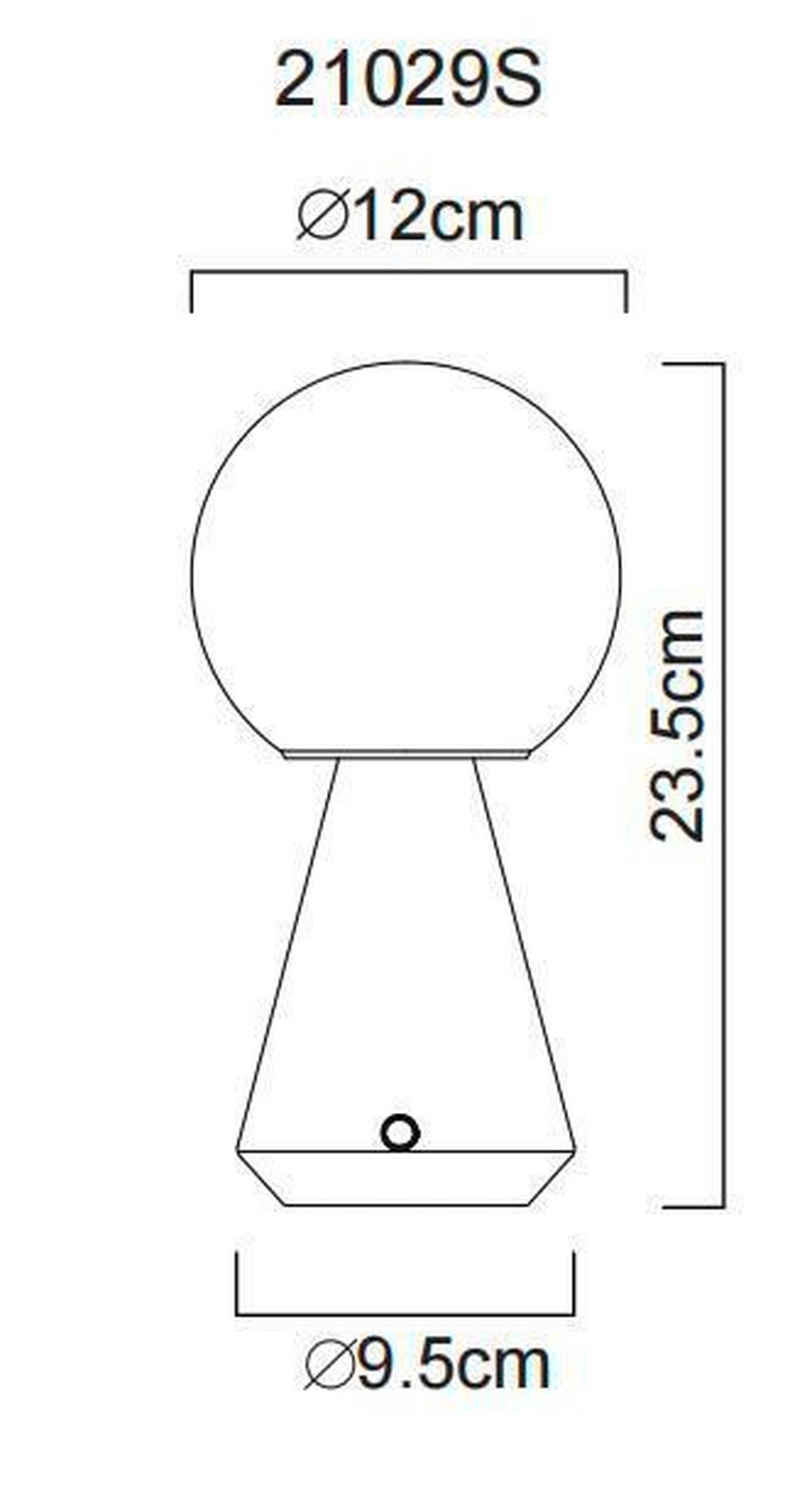 AKKU-TISCHLEUCHTE 21029S SORA - Weiss/Schwarz, Design, Kunststoff/Metall (12/23,5cm) - Globo