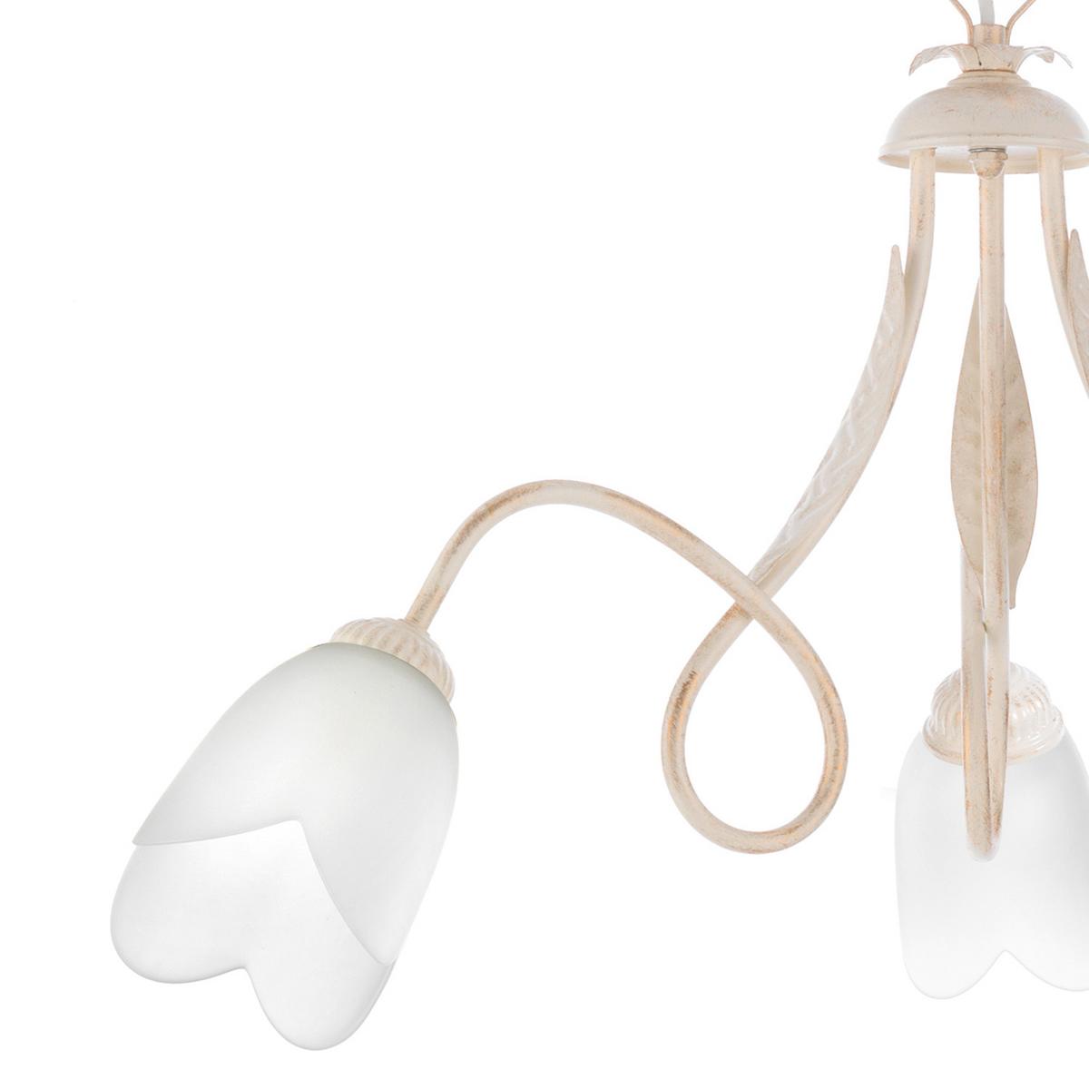 Kronleuchter Doppia Giro Bronzefarben max. 6 Watt - Bronzefarben, KONVENTIONELL, Glas/Metall (65/82cm)