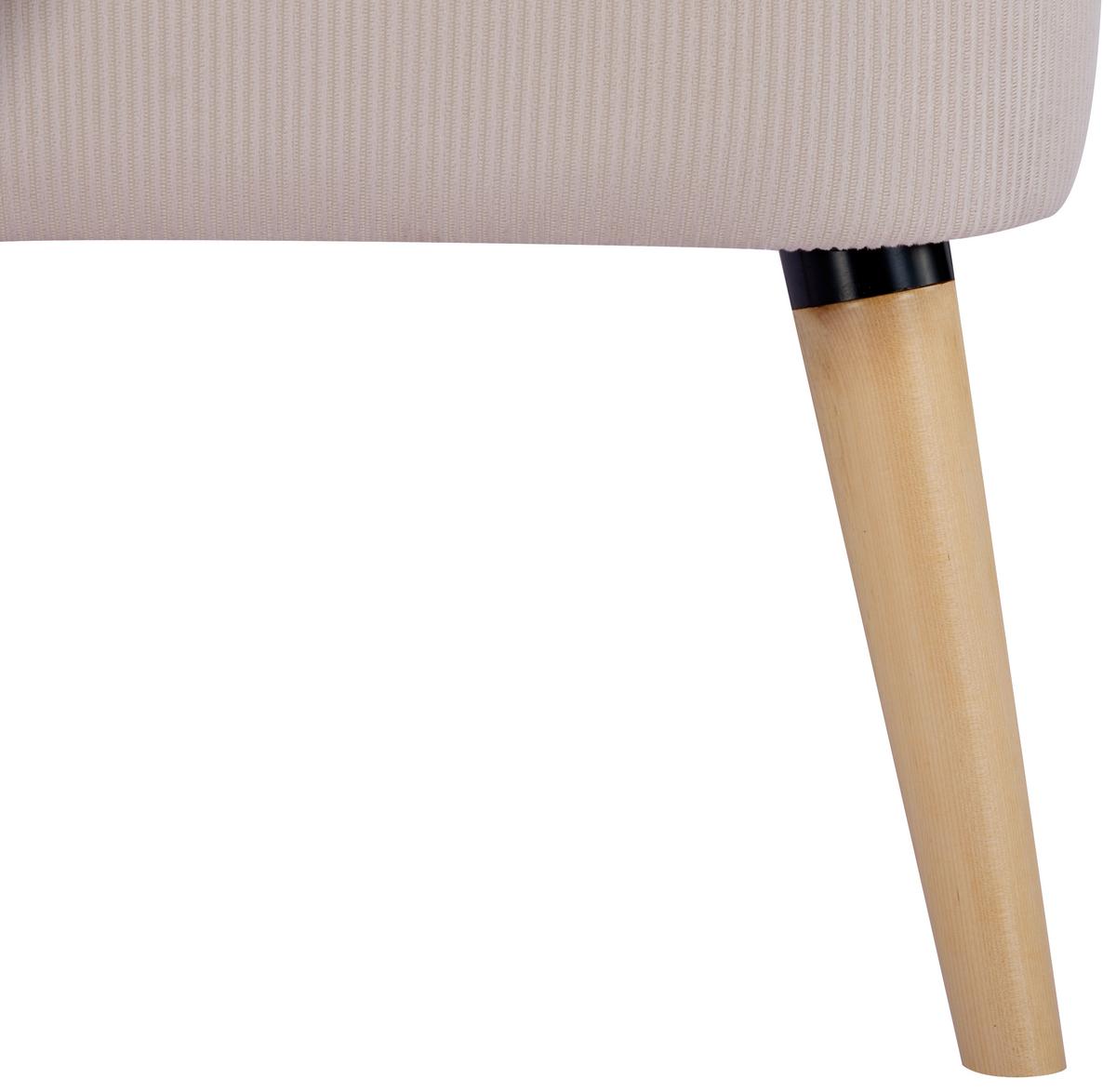 FOTEL CORDY - beżowy/kolor naturalny, Design, tkanina/drewno (75/82/80cm) - Livetastic