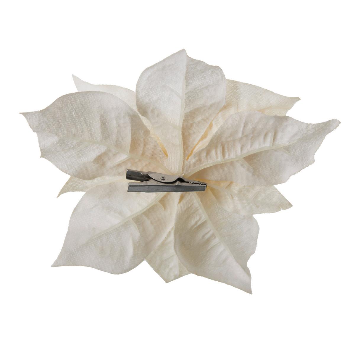 Dekor Mikulásvirág Claus - krémszínű, Konventionell, műanyag (18cm) - Modern Living