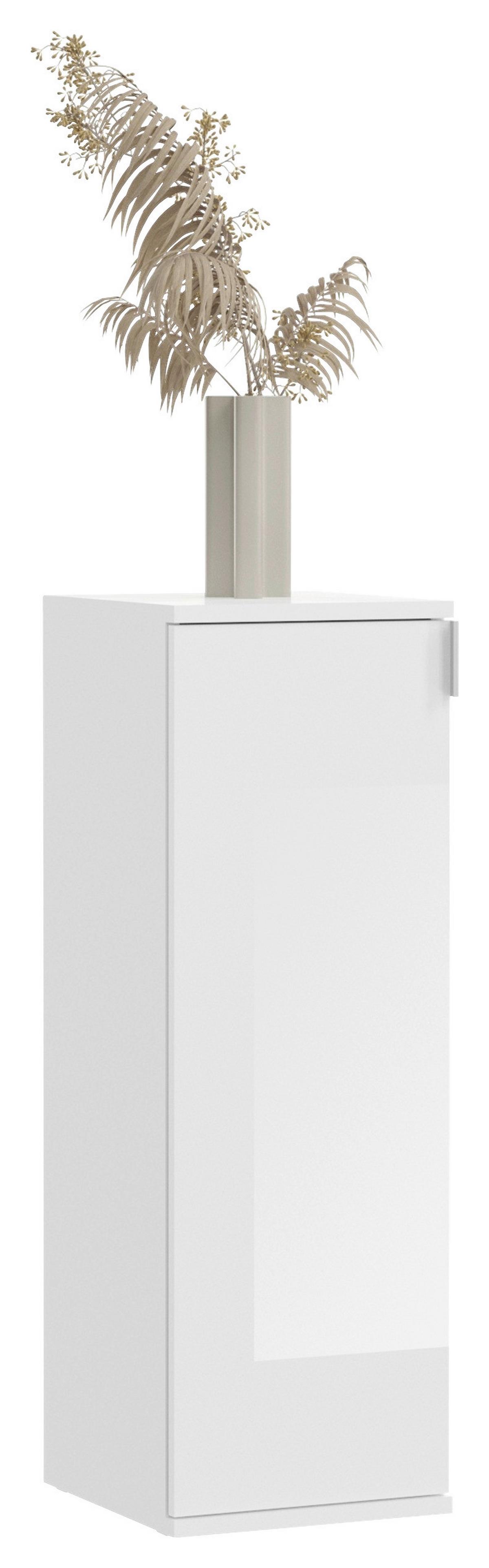 Kommode Projekt X ca. 32,5x97 cm Weiß - Chromfarben/Weiß Hochglanz, MODERN, Holzwerkstoff/Metall (32,5/97/37cm) - MID.YOU