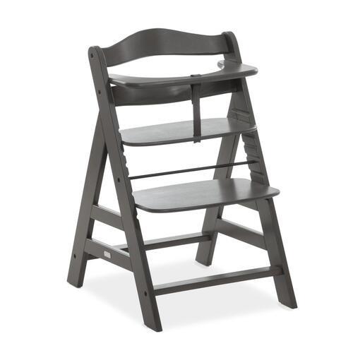 WYSOKIE KRZESŁO ALPHA+ SELECT - antracytowy, Basics, drewno (56/77/48cm) - Hauck