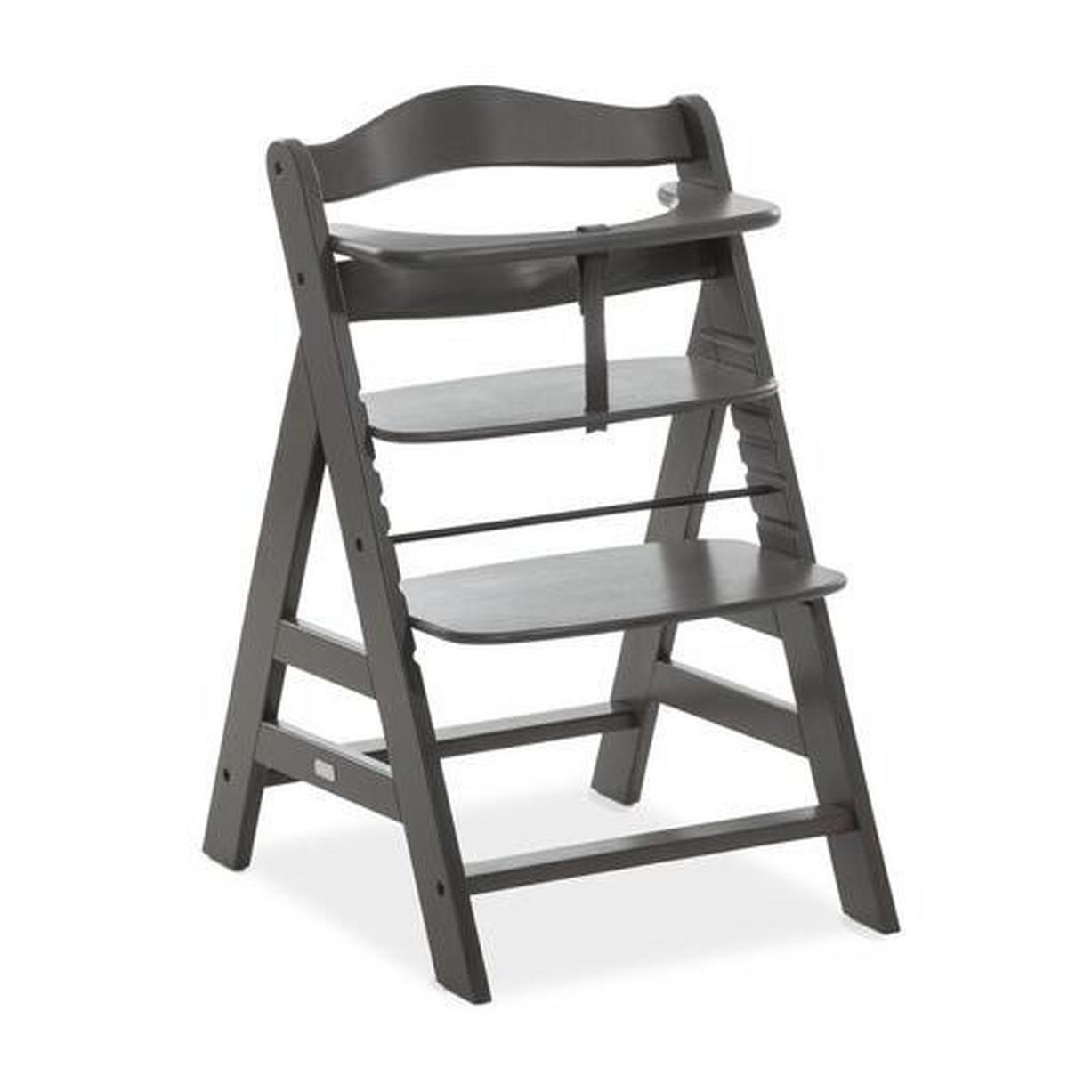WYSOKIE KRZESŁO ALPHA+ SELECT - antracytowy, Basics, drewno (56/77/48cm) - Hauck