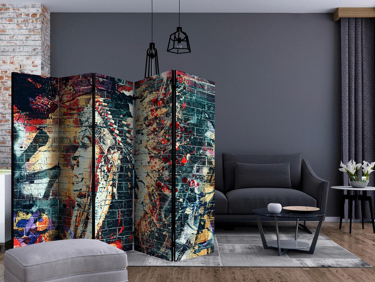 Paravan Urban Warrior I, 5-Delni, Dvostranski - večbarvno, Basics, tekstil/les (225/172/3cm) - artgeist