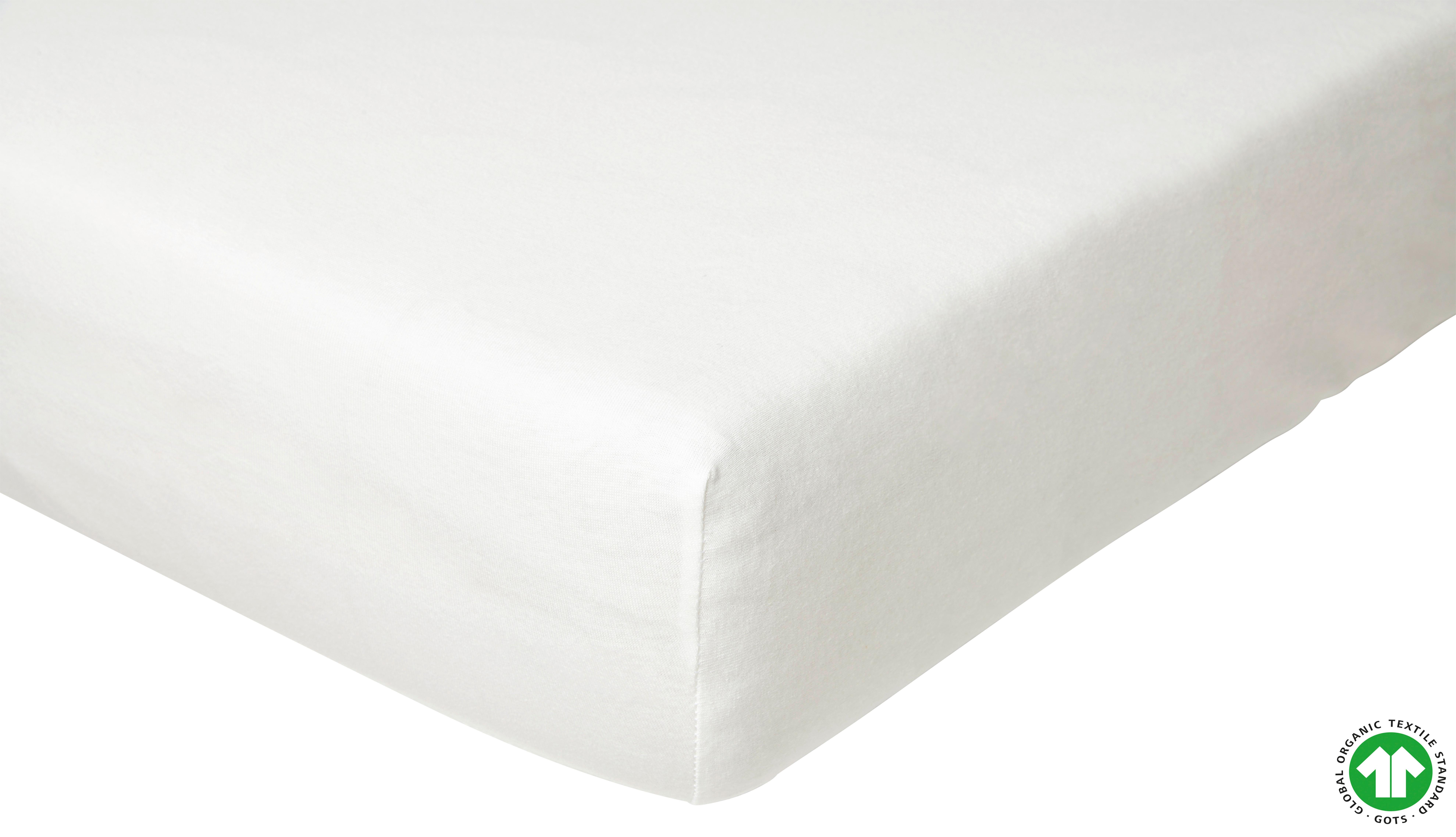 Spannleintuch Bio Greta in Weiß ca. 180x200cm - Weiß, MODERN, Textil (200/180/35cm) - ecoTree