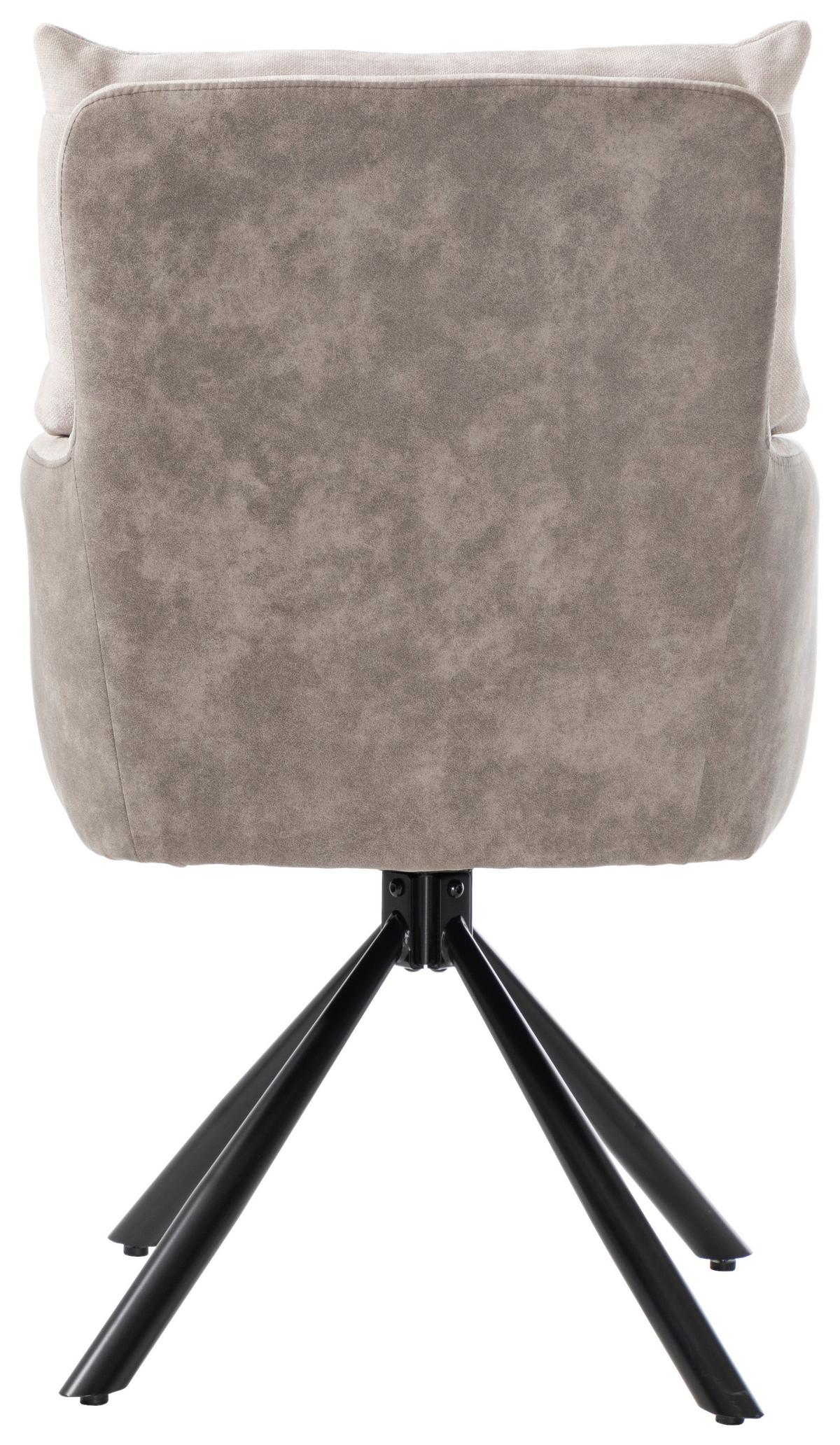 Armlehnstuhl Sophie Beige - Beige/Schwarz, Modern, Textil/Metall (60/93/67cm) - Premium Living