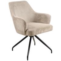 KRZESŁO Z PODŁOKIETNIKAMI JEANETTE - beżowy/czarny, Modern, metal/drewno (57/86/65cm) - MID.YOU