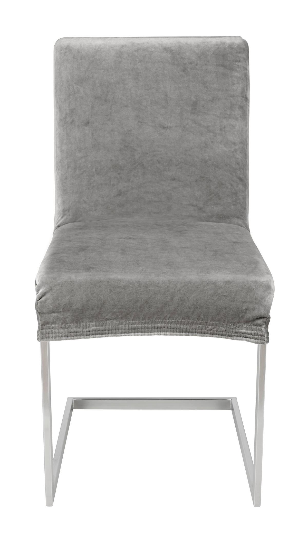 Stuhlhusse Steve Hellgrau - Hellgrau, Konventionell, Textil (68/48/48cm) - Modern Living
