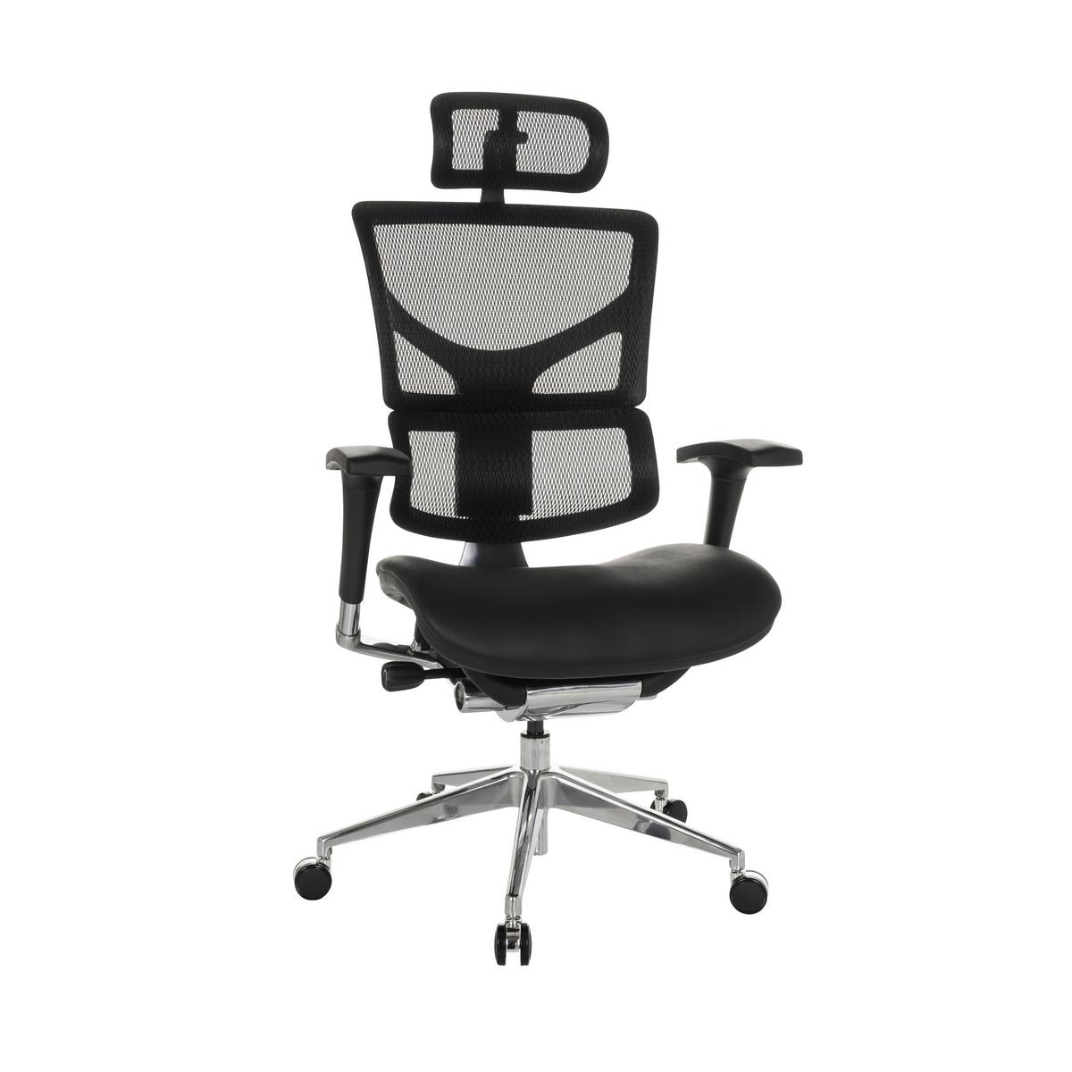 Pisarniški Stol Ergo-u2 Lm, Črna - srebrne barve/črna, Basics, kovina/umetna masa (70/124-146/67cm) - MID.YOU