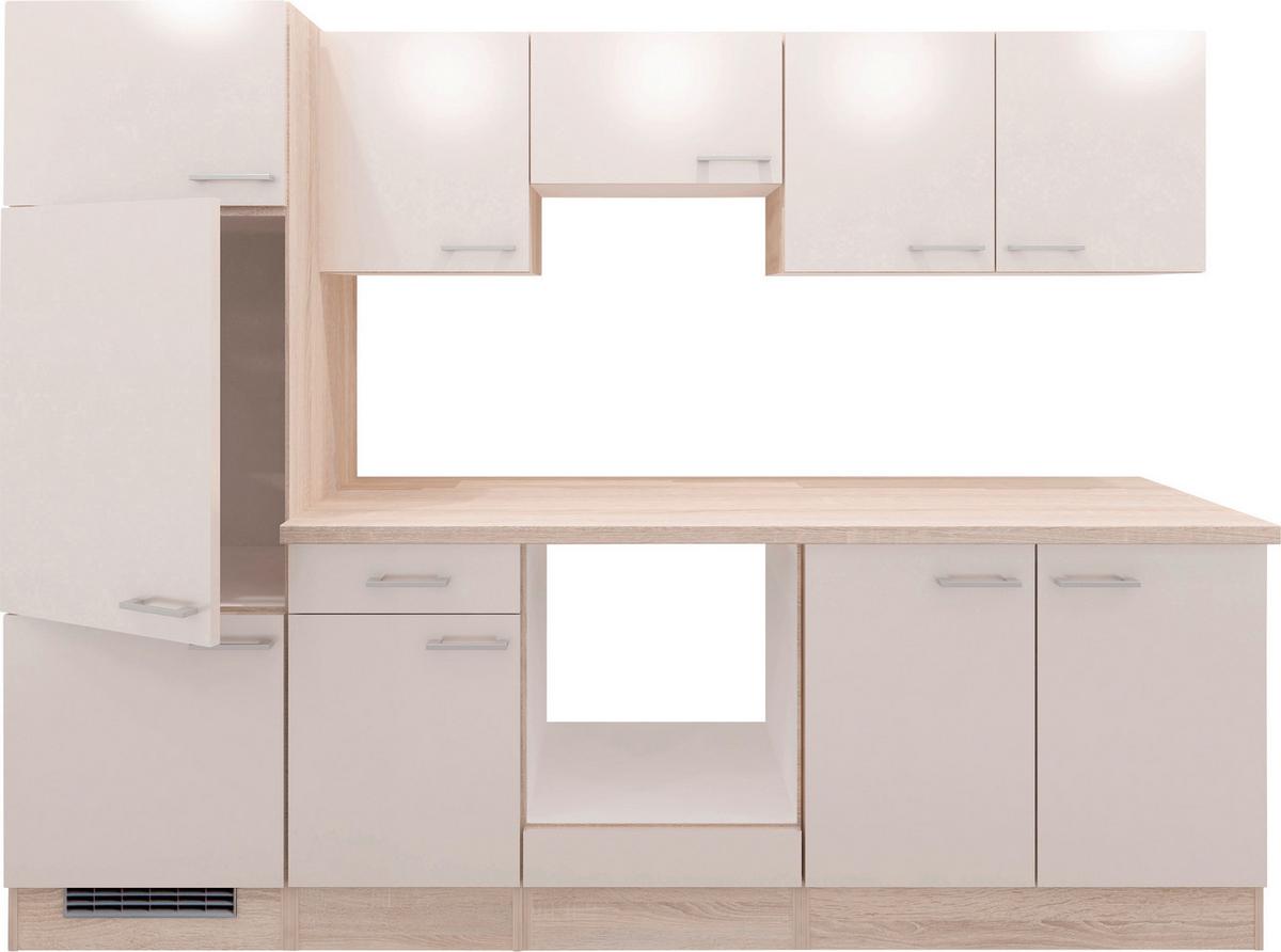 Kuhinjski Blok Brez Aparatov Nepal, Sijaj, Bež, Hrast - kašmir/barve hrasta, Moderno, leseni material (270cm) - MID.YOU
