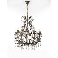 Kristall-Hängeleuchte Botte Bronzefarben max. 6 Watt - Bronzefarben, KONVENTIONELL, Glas/Metall (55/100cm)