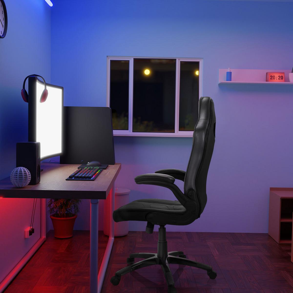 Gaming Stol Game Sport B, Črna - siva/črna, Moderno, umetna masa/tekstil (65/121/66cm) - MID.YOU