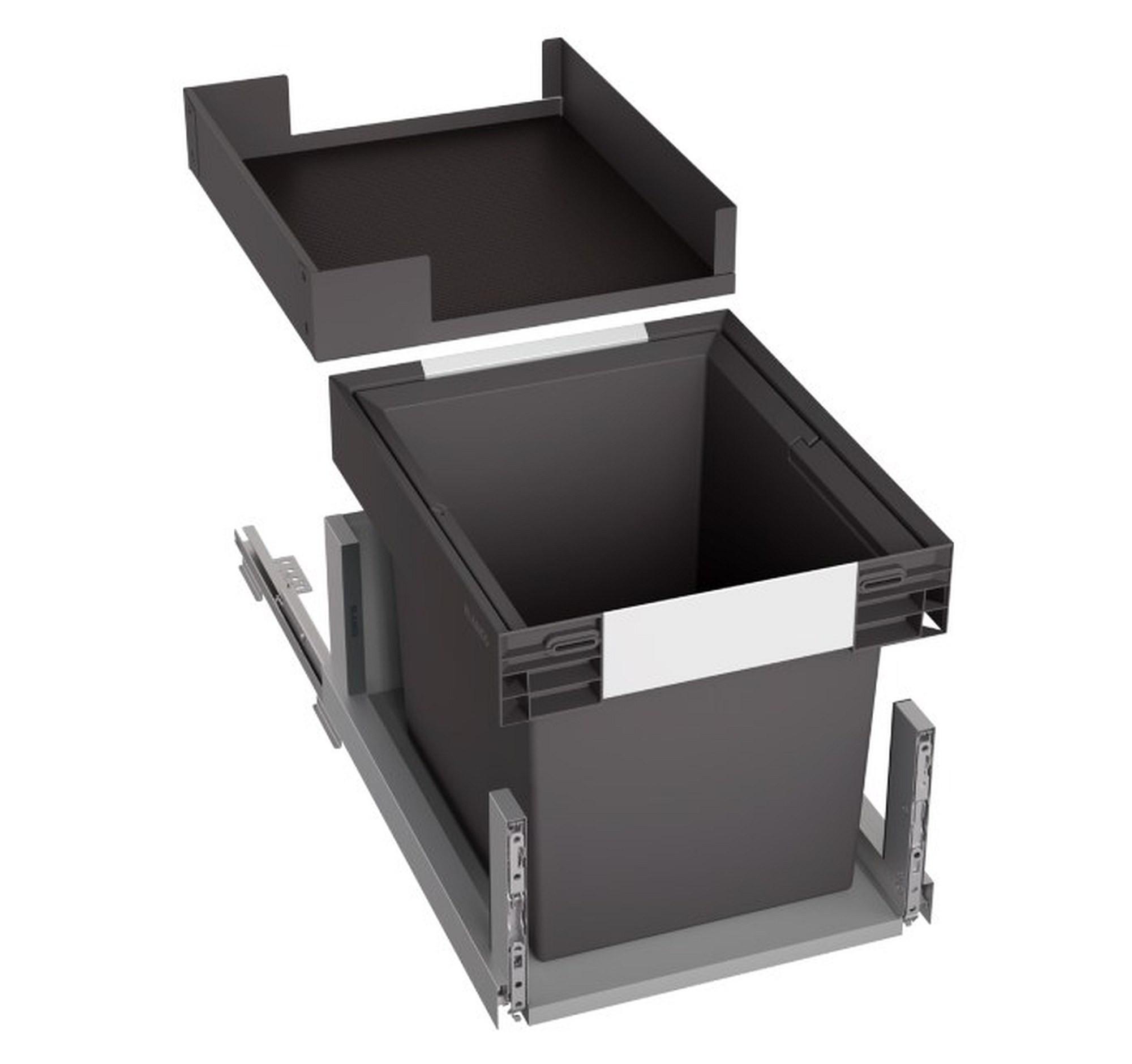 Einbauabfallsammler 526304 Schwarz 30l - Schwarz, MODERN, Kunststoff (35,3/50,2/45,1cm) - Blanco
