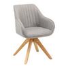 Armlehnstuhl Leonie Hellgrau Webstoff Drehbar Gepolstert - Eichefarben/Hellgrau, MODERN, Holz/Textil (60/84/61cm) - Bessagi Home
