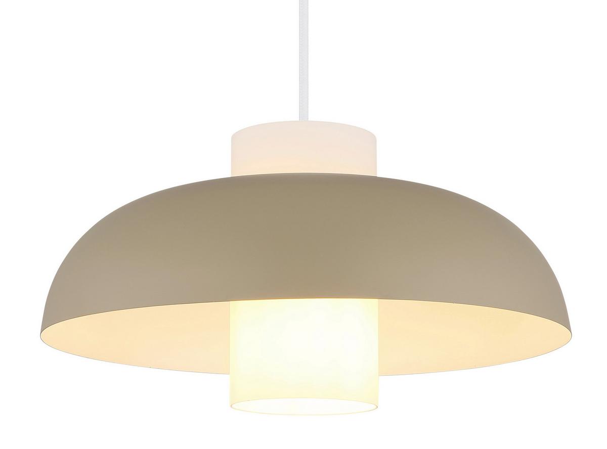 HÄNGELEUCHTE 15755SA - Sandfarben/Weiss, Trend, Glas/Textil (38/120cm) - Globo