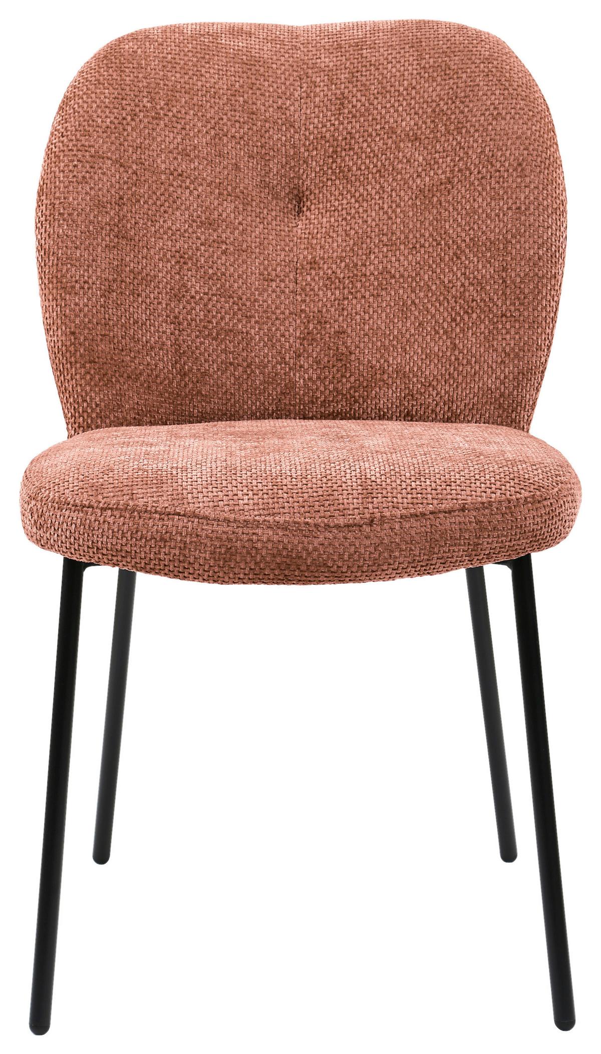 Stuhl Mara Rosa/Schwarz - Schwarz/Rosa, Lifestyle, Holz/Textil (52/87/64cm) - Mömax