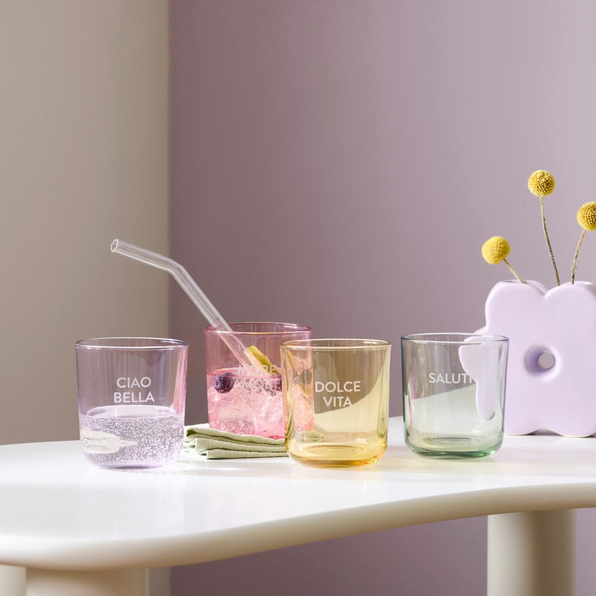 Pahar 200 ml Candy Colors - verde salvie/roz deschis, Modern, sticlă (8/8,8cm) - Mömax