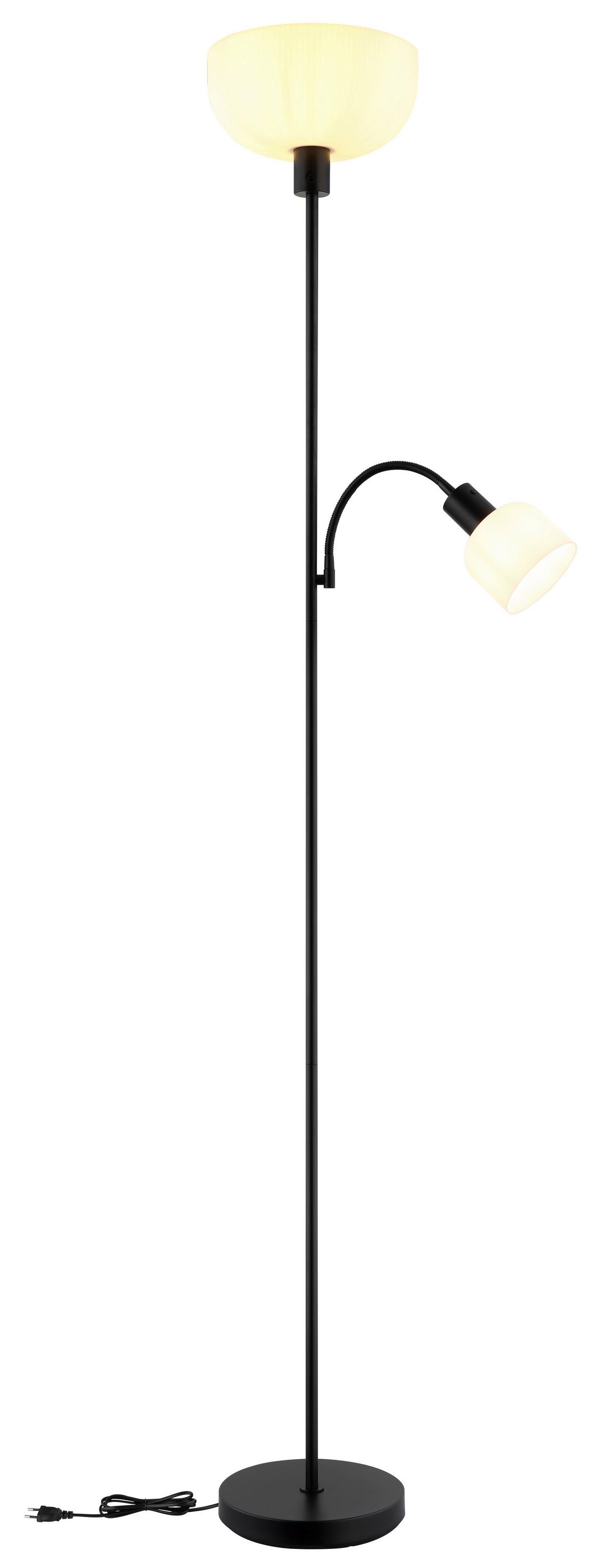 Podna Svjetiljka Hinton - bijela/crna, Design, metal/plastika (26/178,7cm) - Globo