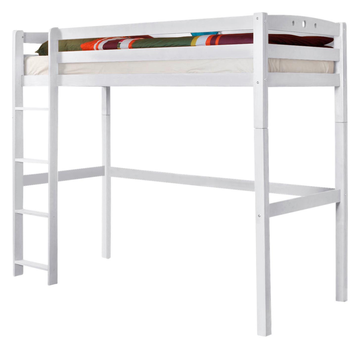 Hochbett Tolly R ca. 90x200 cm Echtholz - Weiß, Basics, Holz (90/200cm) - Livetastic