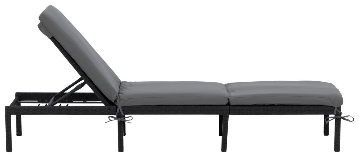 Sonnenliege Bilbao ca. 59x84x198 cm Schwarz - Schwarz, KONVENTIONELL, Kunststoff (59/84/198cm) - Gardenson